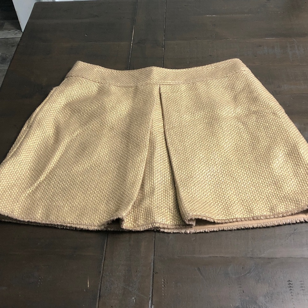 Banana Republic mini metallic gold skirt